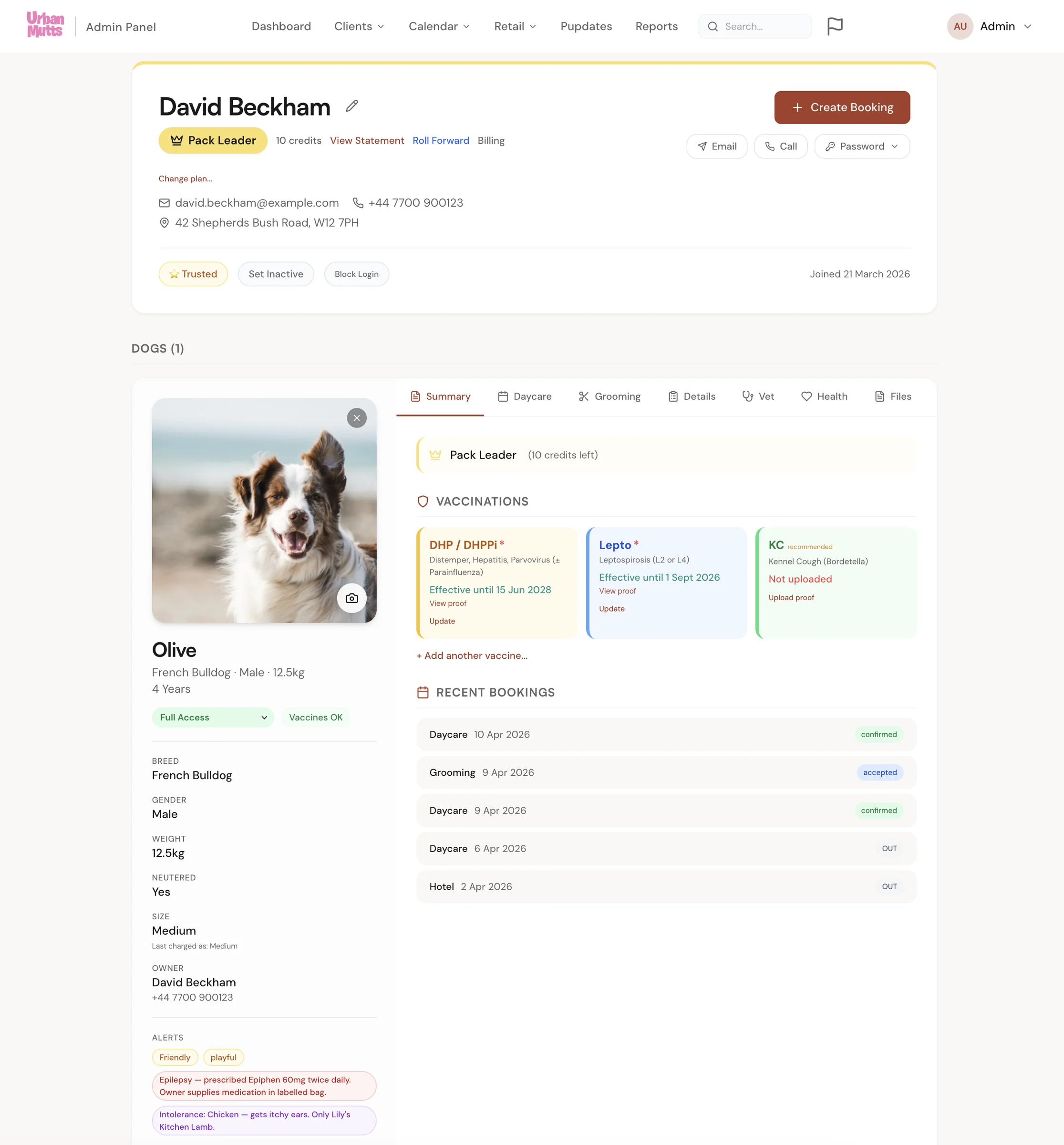 WoofBook Pawrent Profile